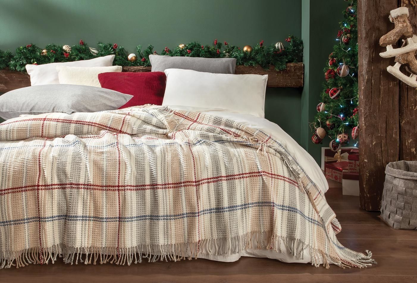 Yataş Bedding Tek kişilik Belissa Pamuk Battaniye Ekru