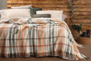 Yataş Bedding Belissa Çift Kişilik Pamuk Battaniye Yeşil