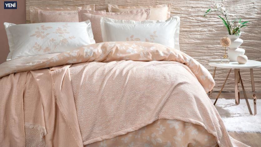 Yataş Bedding Çift Kişilik 8 Parça Fall Winter Seti Etta - Pudra
