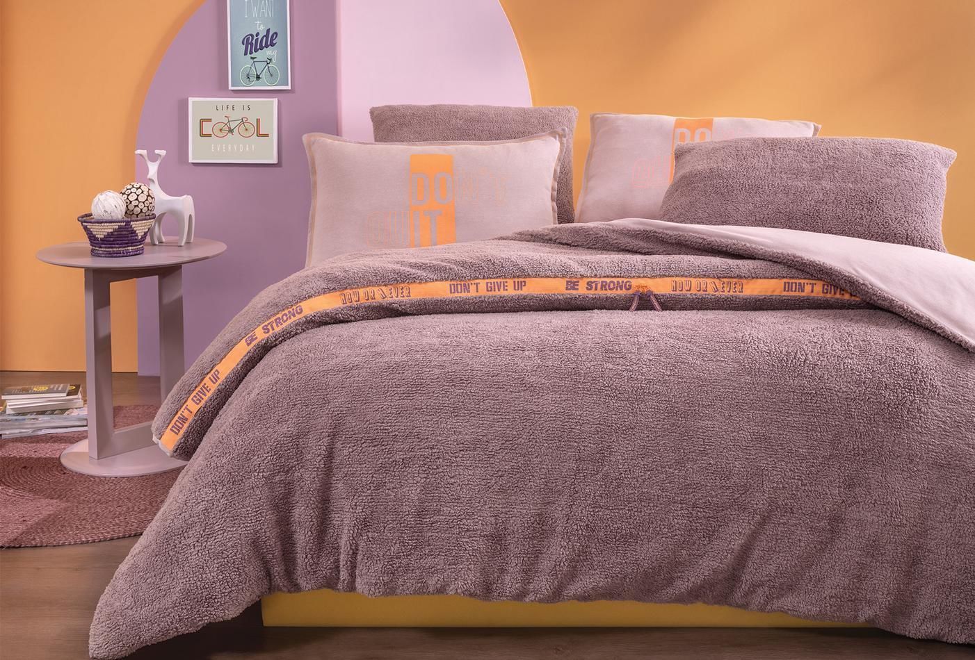 Yataş Bedding Çift Kişilik CoverMe Quit Battaniye Nevresim Takımı - Lila