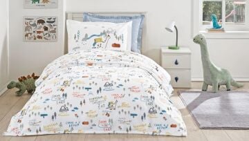 Yataş Bedding Dinno Battaniye Tek Kişilik Lastik Çarşaf Seti