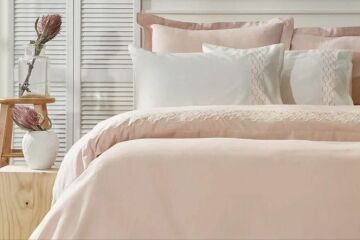 Yataş Bedding Çift Kişilik XL Urban Saten Nevresim Takımı - Pudra