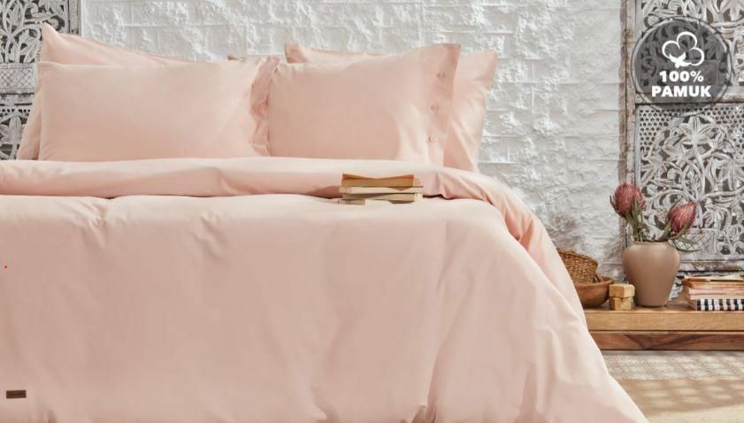 Yataş Bedding Çift Kişilik Plain Rnf Yıkamalı Nevresim Takımı - Blush