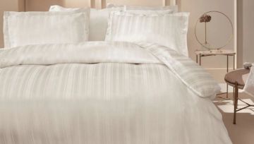 Yataş Bedding Çift Kişilik Shelly Bambu Saten Nevresim Takımı - Bej