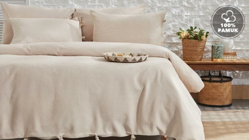 Yataş Bedding Tek Kişilik Pure Rnf Yıkamalı Nevresim Takımı - Bej