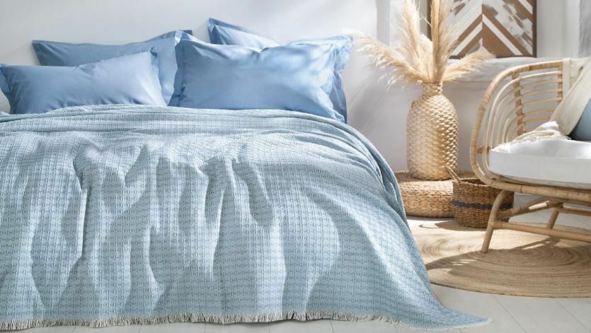 Yataş Bedding Çift Kişilik Marita Pike Takımı - Açık Mavi