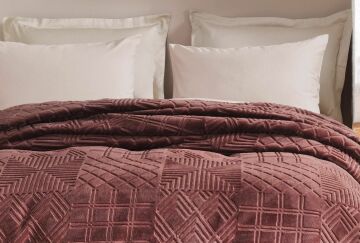 Yataş Bedding Çift Kişilik Nova Emboss Battaniye - Gül Kurusu