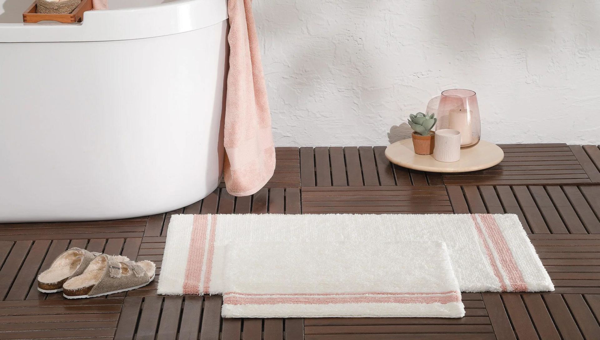 Yataş Bedding Levi Banyo Paspası Seti - Pudra (50x60 cm + 60x100 cm)