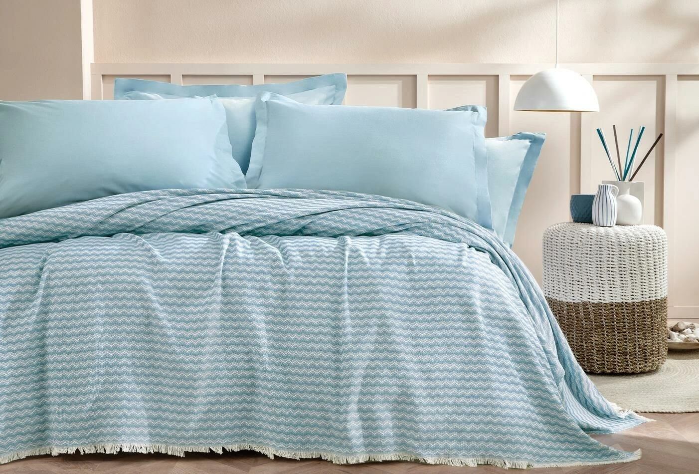 Yataş Bedding Çift Kişilik Gwen Pike Takımı - Buz Mavisi
