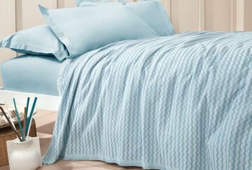 Yataş Bedding Çift Kişilik Gwen Pike Takımı - Buz Mavisi