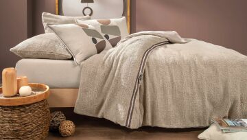Yataş Bedding Tek Kişilik Coverme Stone Battaniye Nevresim Takımı Bej