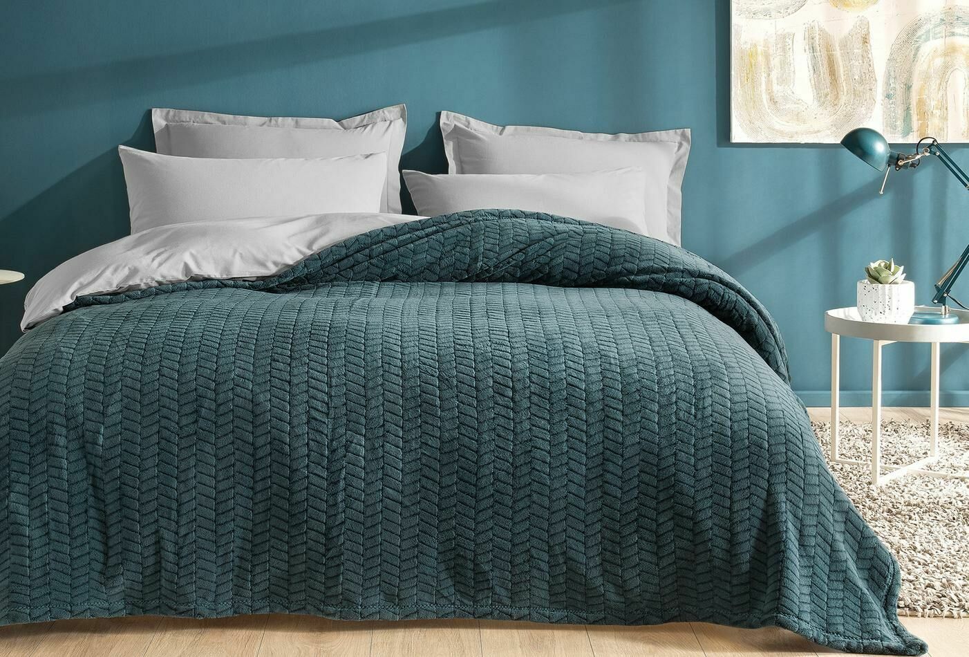 Yataş Bedding Çift Kişilik Joy Wellsoft Battaniye - Petrol Yeşili