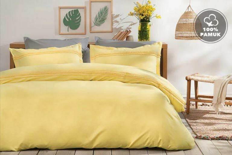 Yataş Bedding Çift Kişilik Fair Rnf Yıkamalı Nevresim Takımı - Sarı