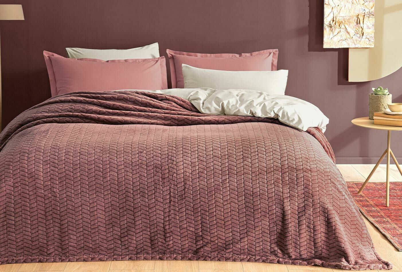 Yataş Bedding Çift Kişilik Joy Wellsoft Battaniye - Gül Kurusu