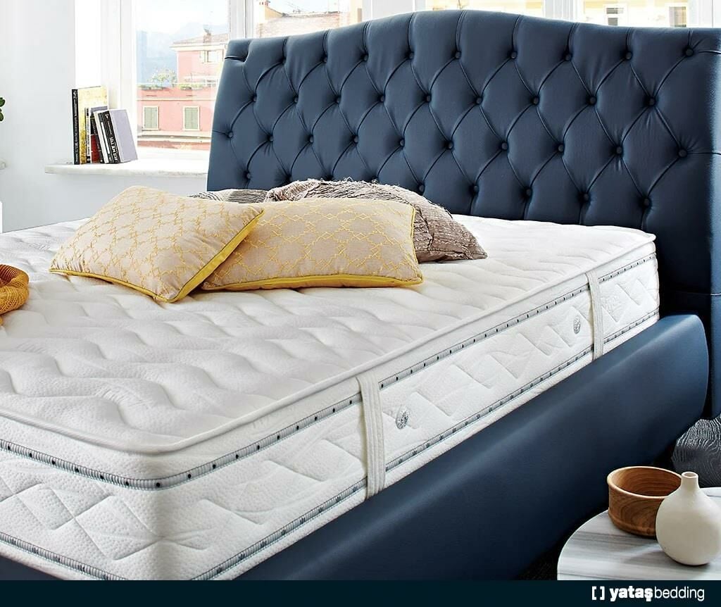 Yataş Bedding New Erica Düğmeli Baza 180x200 - 21705 Lacivert