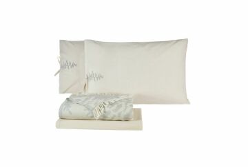 Yataş Bedding Çift Kişilik Lorena Müslin Pike Yatak Örtüsü Takımı - Gri