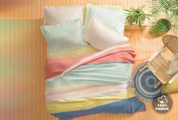 Yataş Bedding Tek Kişilik Mattia Müslin Pike Takımı - Nar Çiçeği