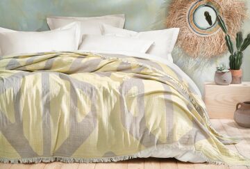 Yataş Bedding Çift Kişilik Tierra Müslin Pike Yatak Örtüsü - Sarı