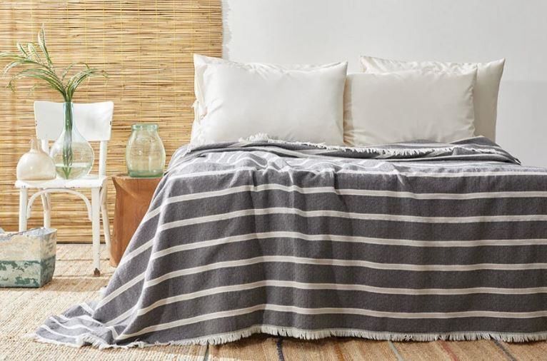 Yataş Bedding Çift Kişilik Vitali Müslin Pike Yatak Örtüsü - Antrasit
