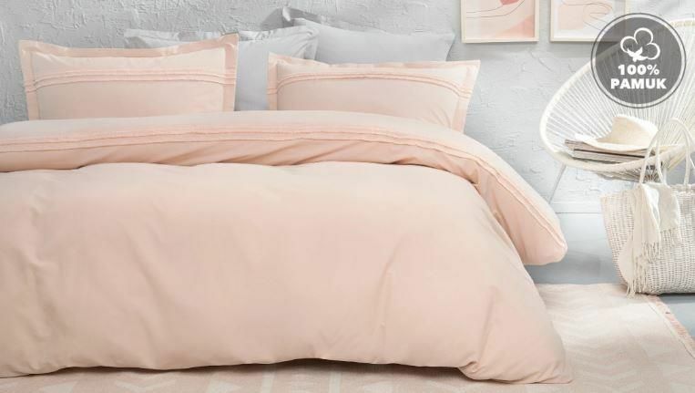 Yataş Bedding Çift Kişilik Fair Rnf Yıkamalı Nevresim Takımı - Blush