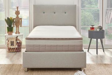 Yataş Bedding Nova Başlık 100lük - 30101 Gri (Petrol Yeşili Düğmeli)