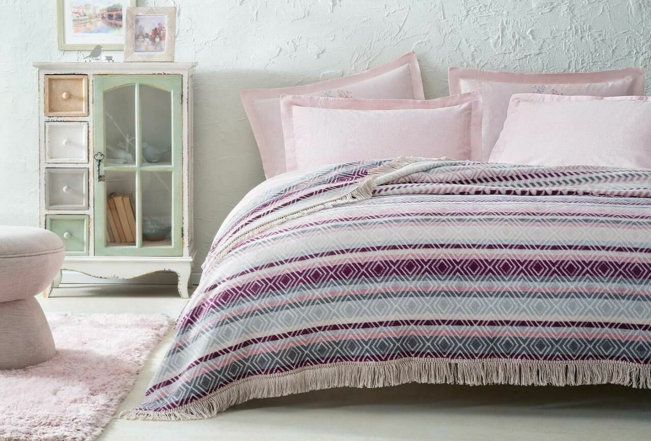 Yataş Bedding Tek Kişilik Lina Pamuk Battaniye - Mürdüm