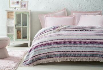 Yataş Bedding Tek Kişilik Lina Pamuk Battaniye - Mürdüm