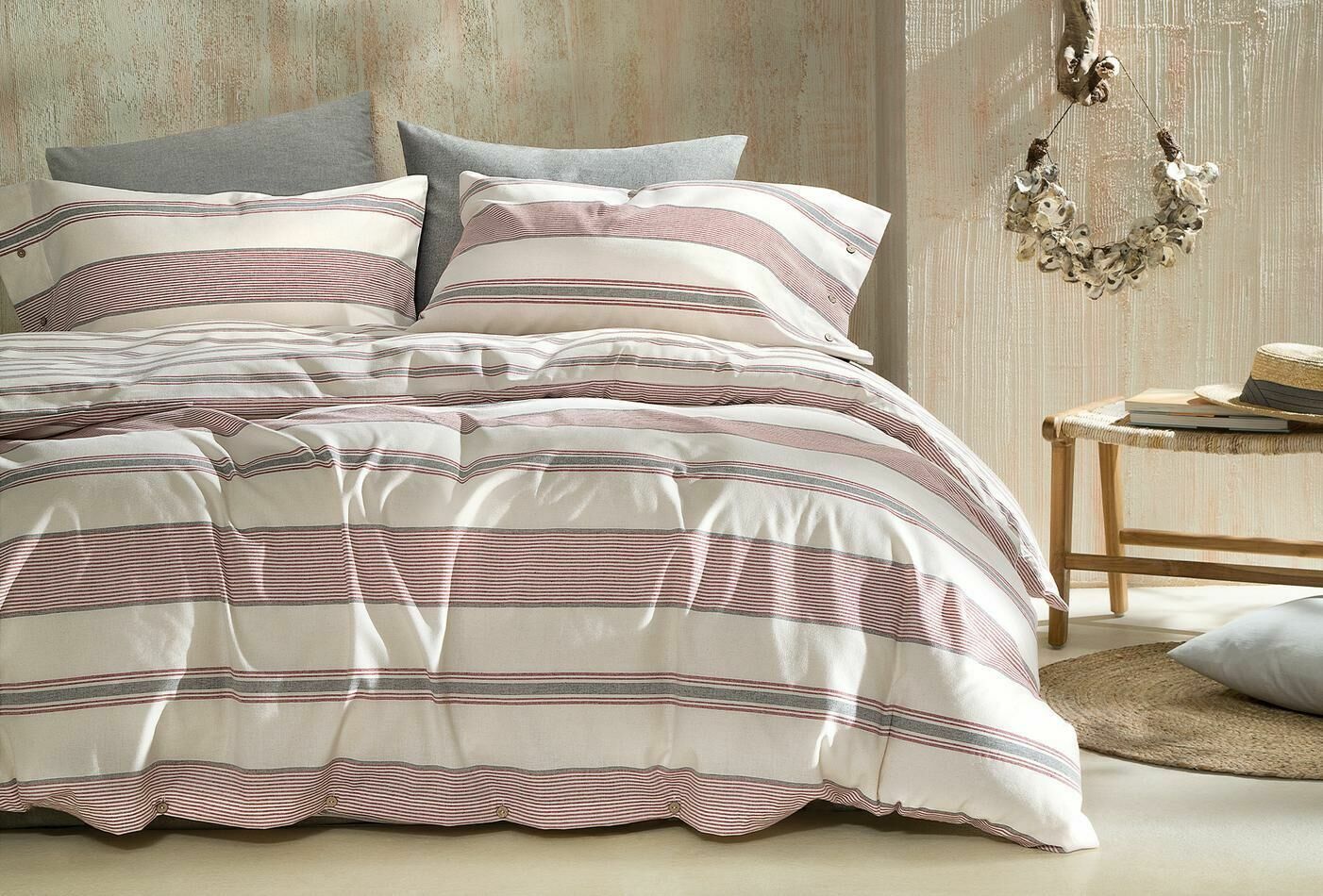 Yataş Bedding Tek Kişilik Silva İpliği Boyalı Nevresim Takımı - Kırmızı