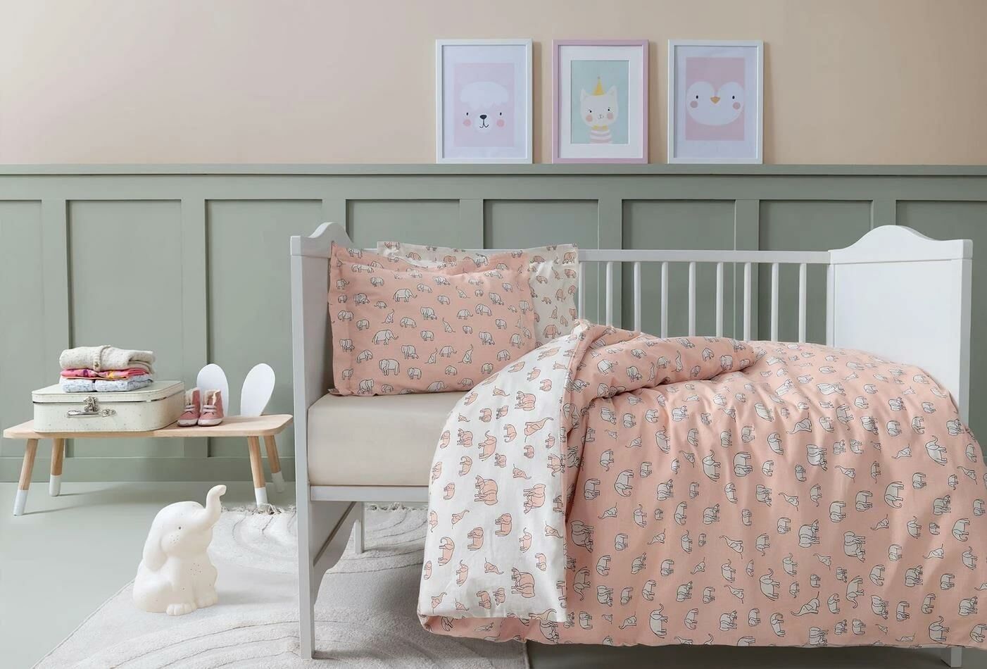 Yataş Bedding Bebek Povey Ranforce Nevresim Takımı Somon