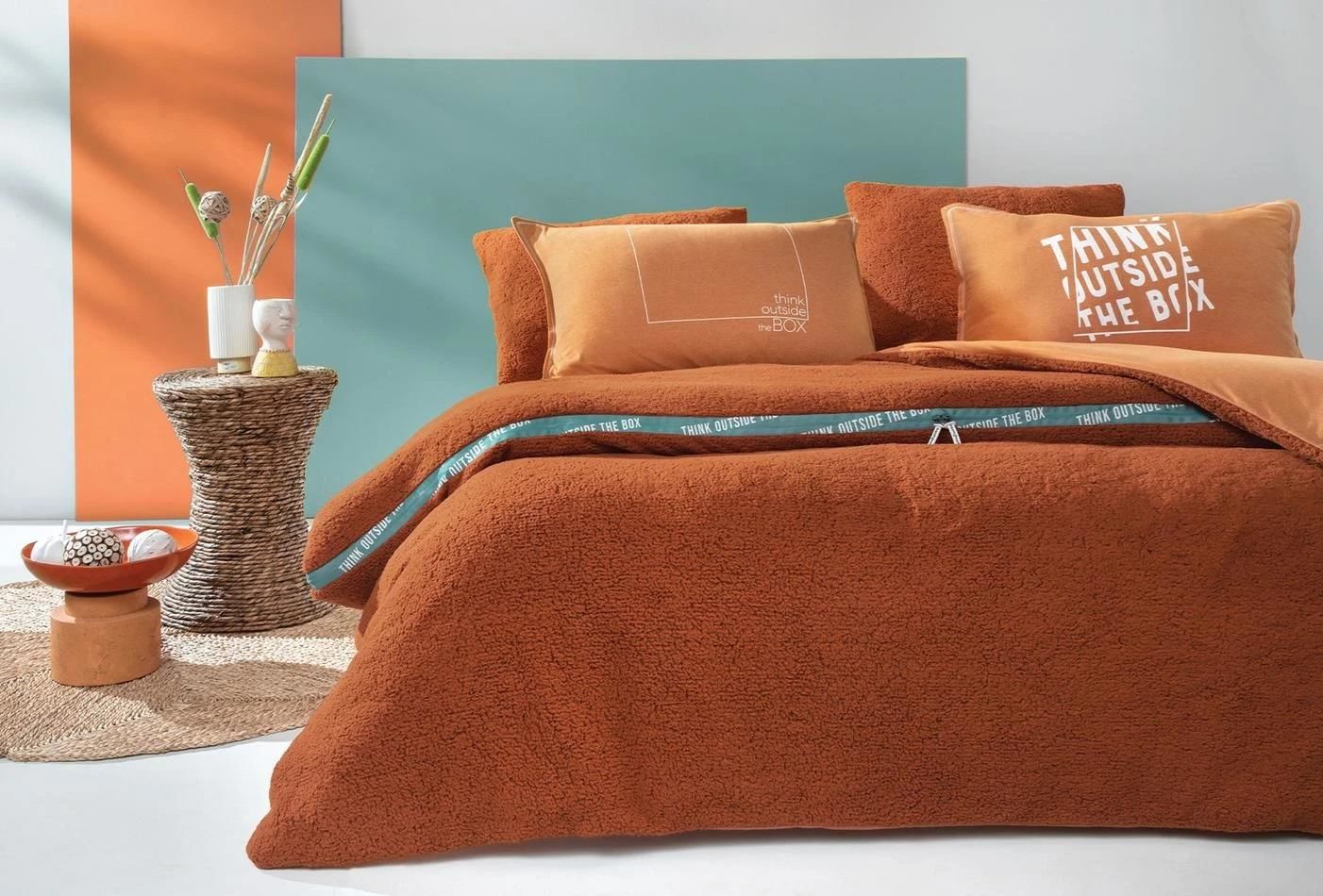 Yataş Bedding Çift Kişilik Coverme Box Battaniye Nevresim Takımı - Kiremit