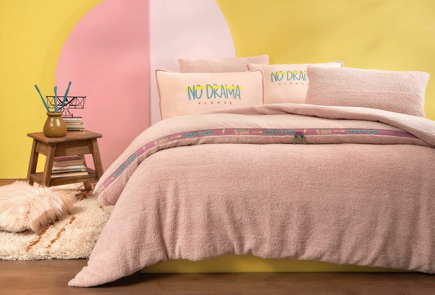 Yataş Bedding Çift Kişilik CoverMe Drama Battaniye Nevresim Takımı - Pudra