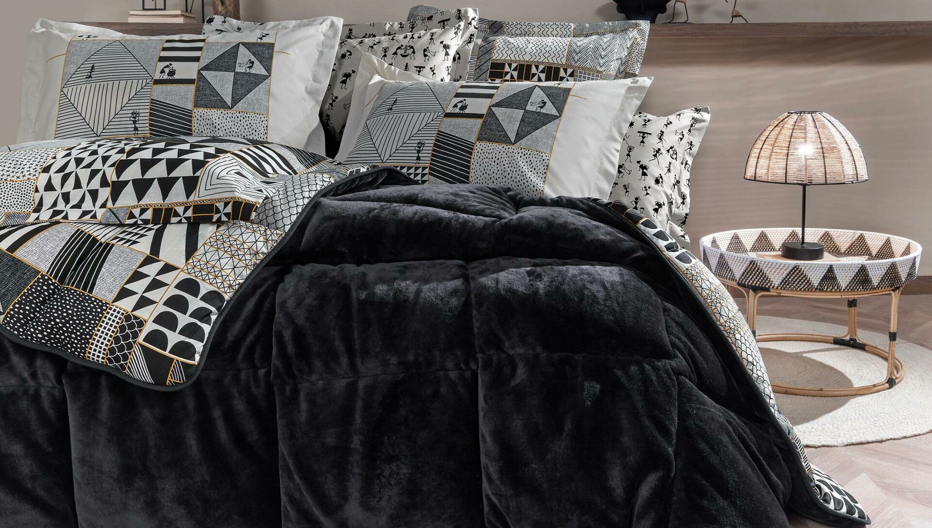 Yataş Bedding Çift Kişilik Ciera Triola Set - Siyah