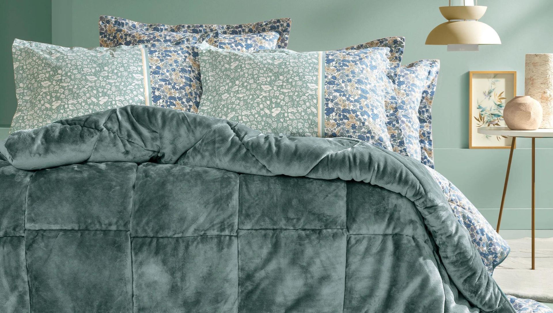 Yataş Bedding Çift Kişilik Lesly Triola Set - Yeşil