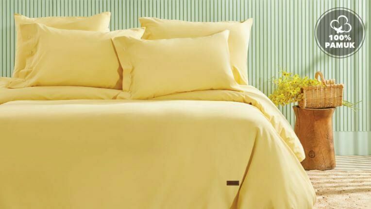 Yataş Bedding Çift Kişilik Plain Rnf Yıkamalı Nevresim Takımı - Sarı