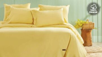 Yataş Bedding Çift Kişilik Plain Rnf Yıkamalı Nevresim Takımı - Sarı