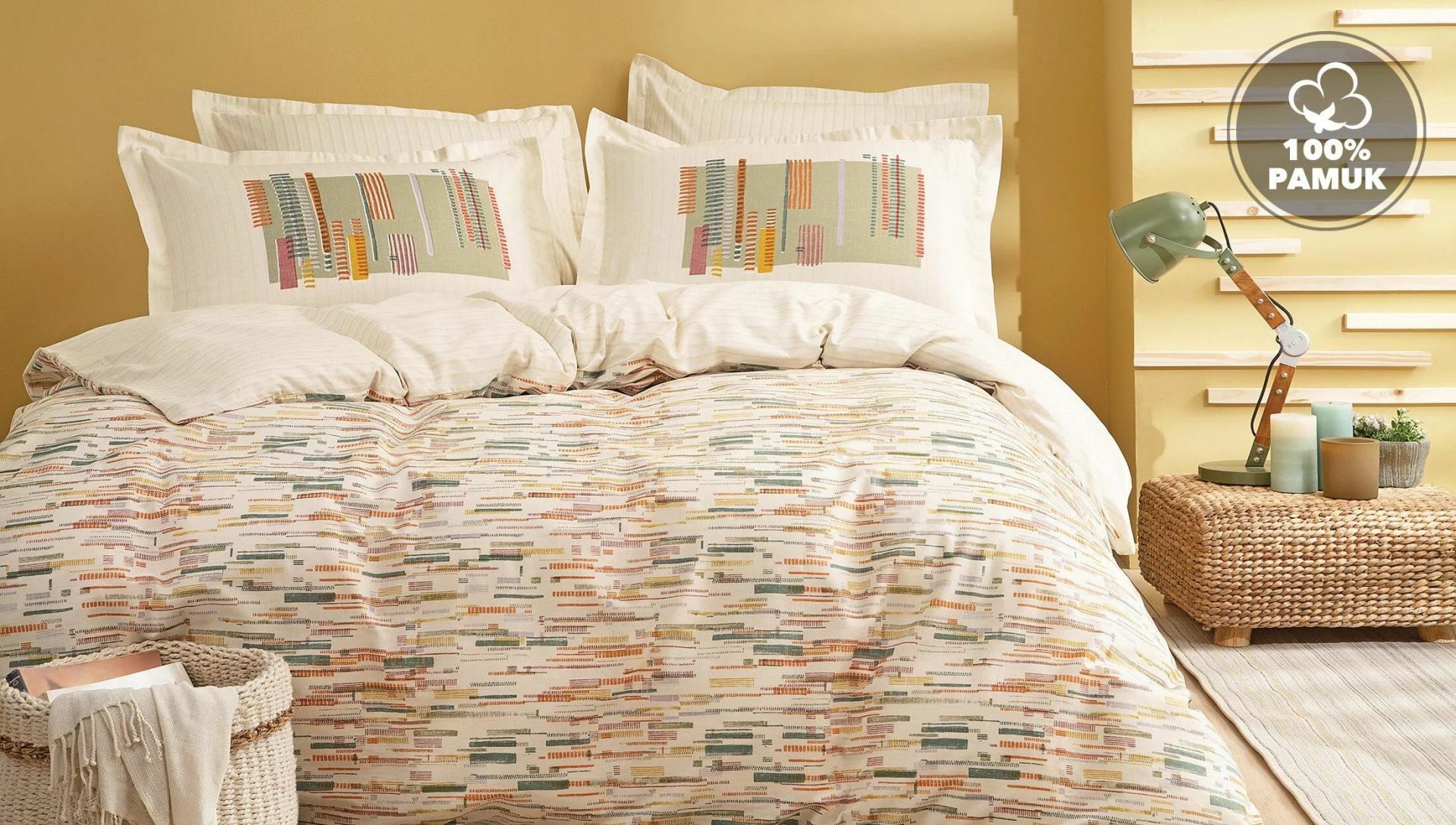 Yataş Bedding Çift Kişilik XL Lineis Rnf Nevresim Takımı - Bej