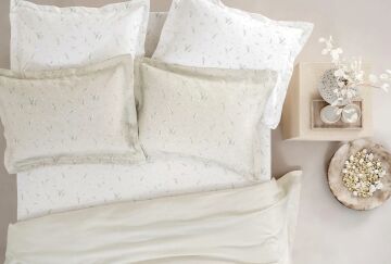 Yataş bedding Tek Kişilik Ramona Bambu Pike Takımı - Ekru