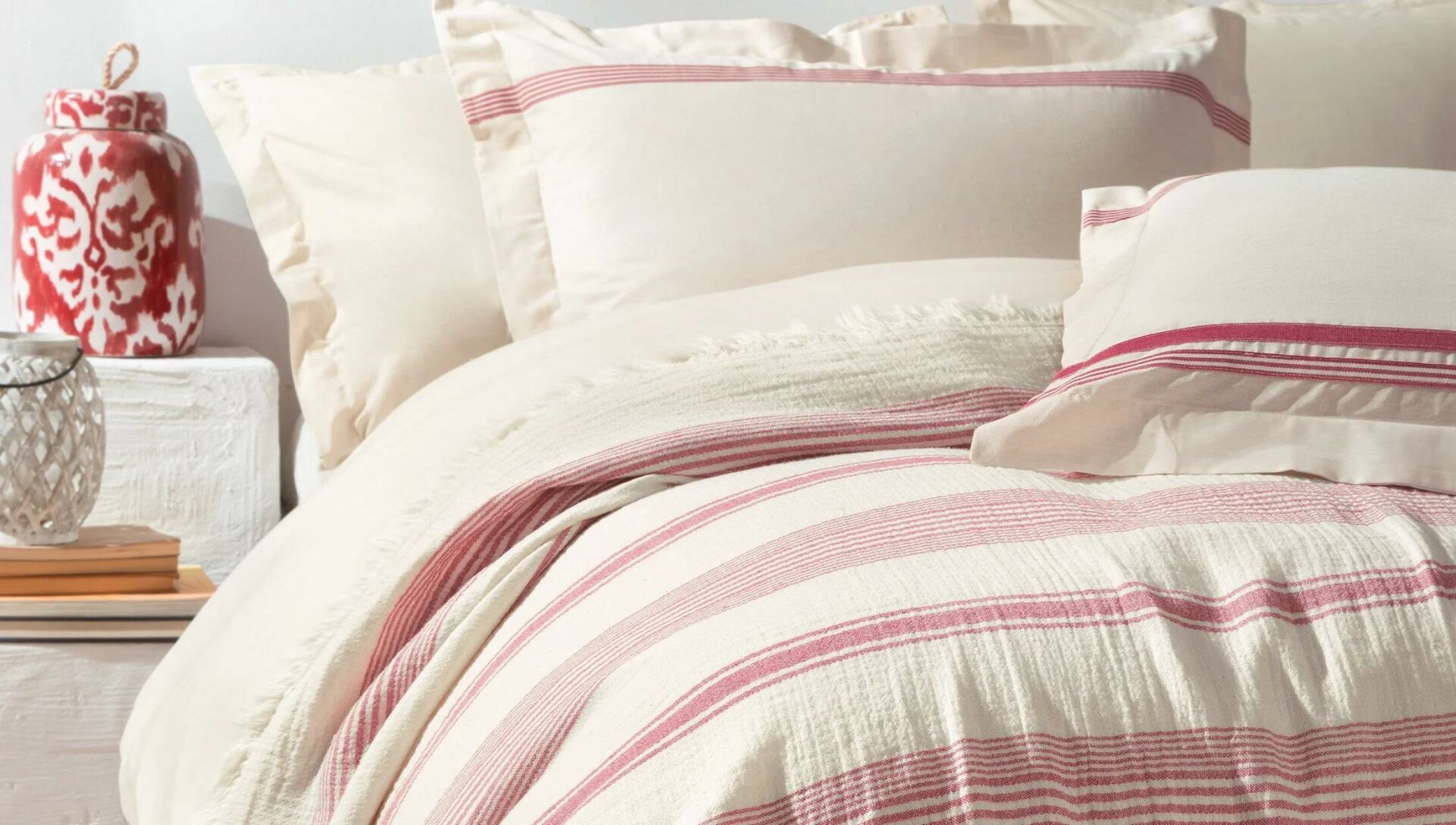 Yataş Bedding Çift Kişilik Meri Pike Takımı Kırmızı