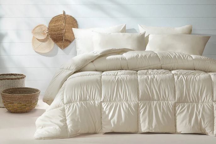 Yataş Bedding Çift Kişilik Macaron Yorgan&Yastık Set - Krem