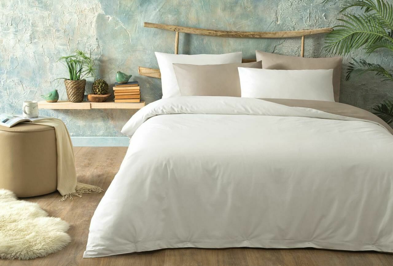 Yataş Bedding Tek Kişilik Noah Rnf Nevresim Seti (Açık Kahve-Ekru)