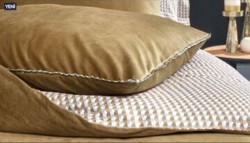 Yataş Çift Kişilik XL Estie Kadife Saten Nevresim Takımı - Camel