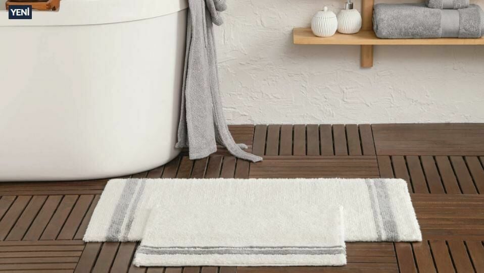 Yataş Bedding Levi Banyo Paspası Seti - Gri (50x60 cm + 60x100 cm)
