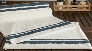 Yataş Bedding Levi Banyo Paspası Seti - İndigo (50x60 cm + 60x100 cm)