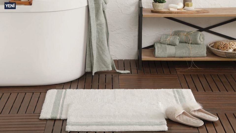 Yataş Bedding Levi Banyo Paspası Seti - Nil Yeşili (50x60 cm + 60x100 cm)