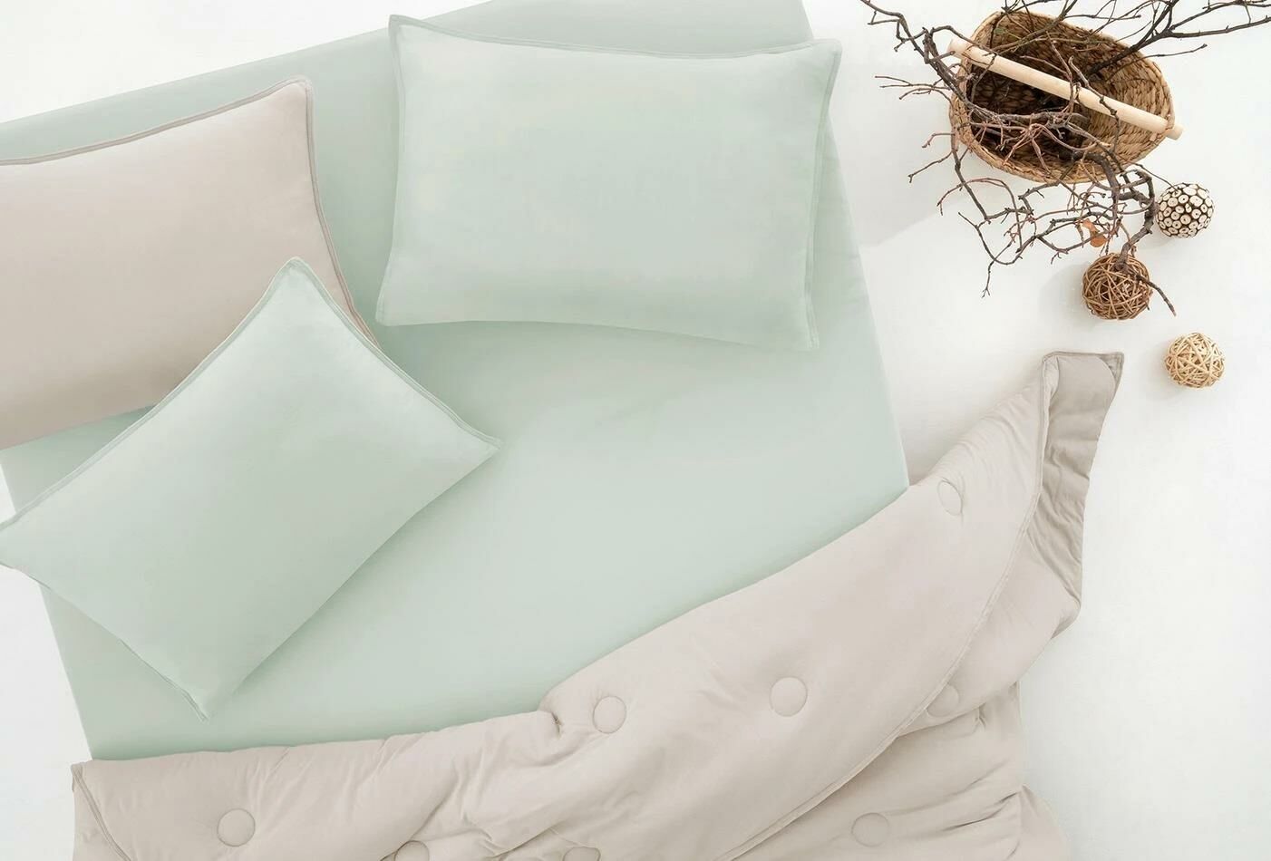 Yataş Bedding Tek Kişilik XL Lupa Soft Lastili Çarşaf Adaçayı 100x200x35