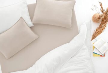 Yataş Bedding 160x200x35 Çift Kişilik Lupa Soft Lastikli Çarşaf - Bej