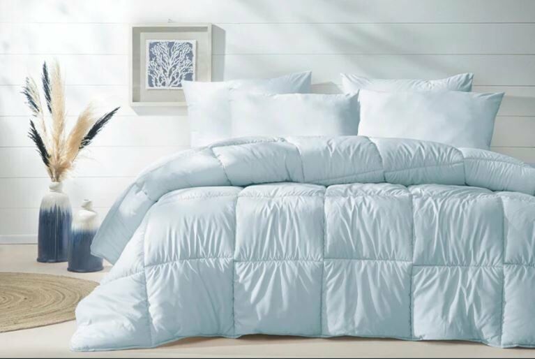 Yataş Bedding Çift Kişilik Macaron Yorgan&Yastık Set - Mavi