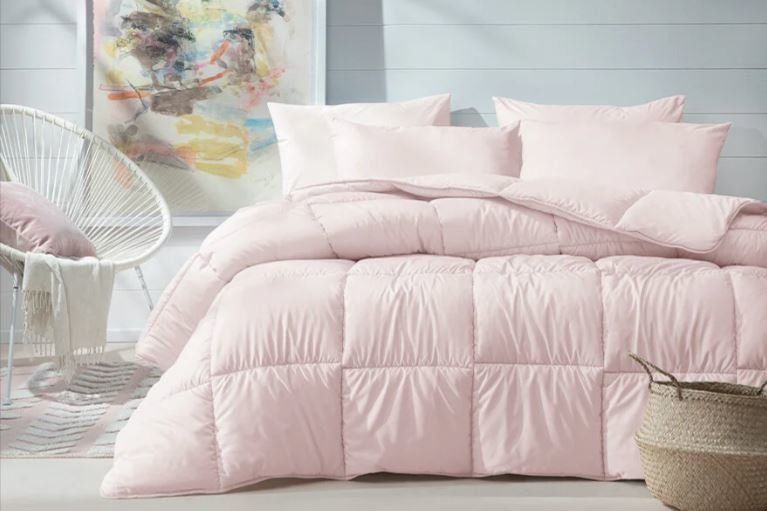 Yataş Bedding Çift Kişilik Macaron Yorgan&Yastık Set - Pembe