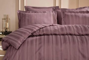 Yataş Bedding Çift Kişilik Xl Shelly Bambu Saten Nevresim Takımı - Mürdüm