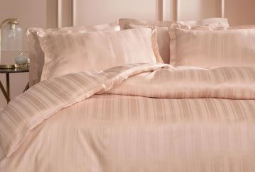 Yataş Bedding Çift Kişilik xl Shelly Bambu Saten Nevresim Takımı - Blush